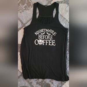 Black 'Nightmare Before Coffee' Tank Top